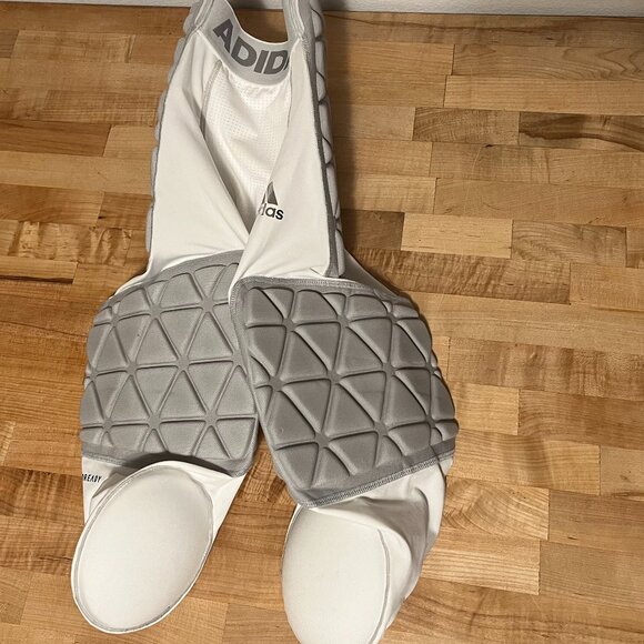 Men's Small Adidas Football Girdle Padded Pants White Gray - Picture 2 of 4